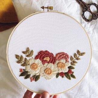 Charentasse In Lana Donna - Ricamo Fiori Grigi, Comode, Suola Gomma, Taglia 37 EU